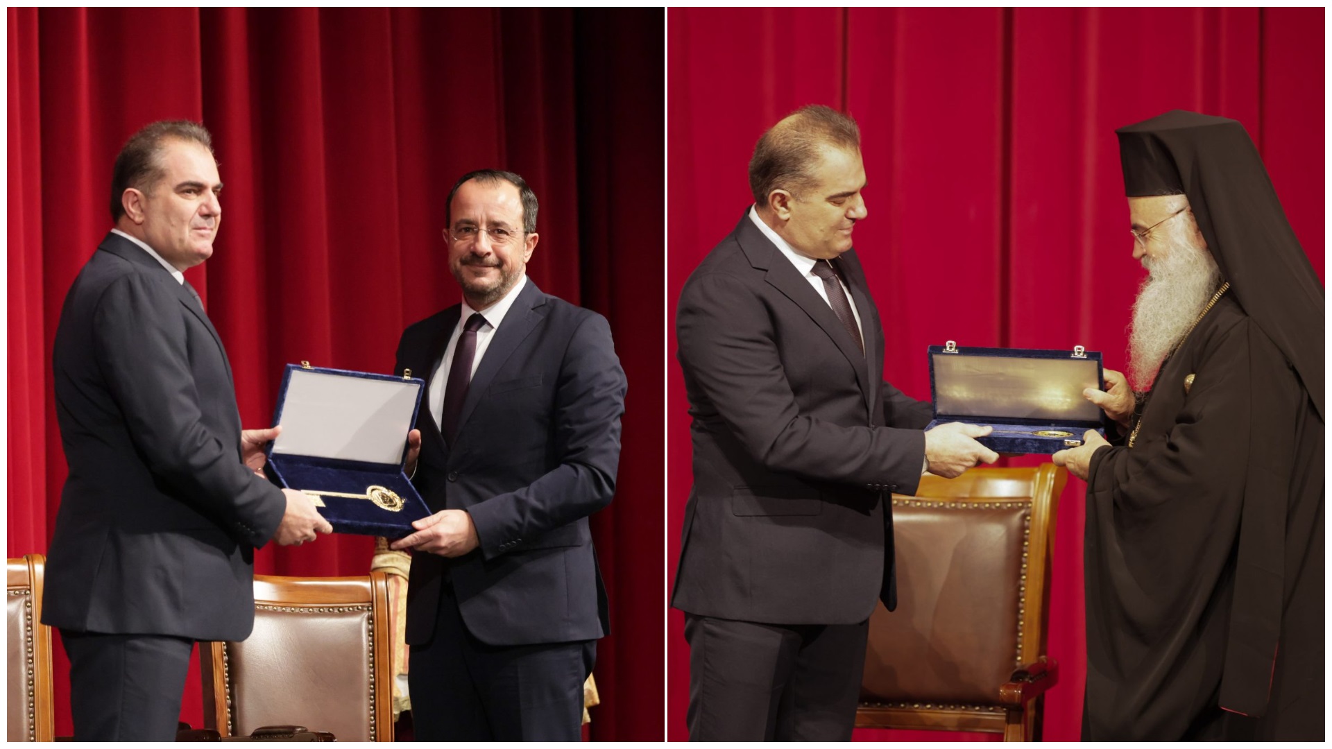 Φωτογραφίες του Δημάρχου με τον Πρόεδρο της Κυπριακής Δημοκρατίας και τον Αρχιεπίσκοπο Κύπρου