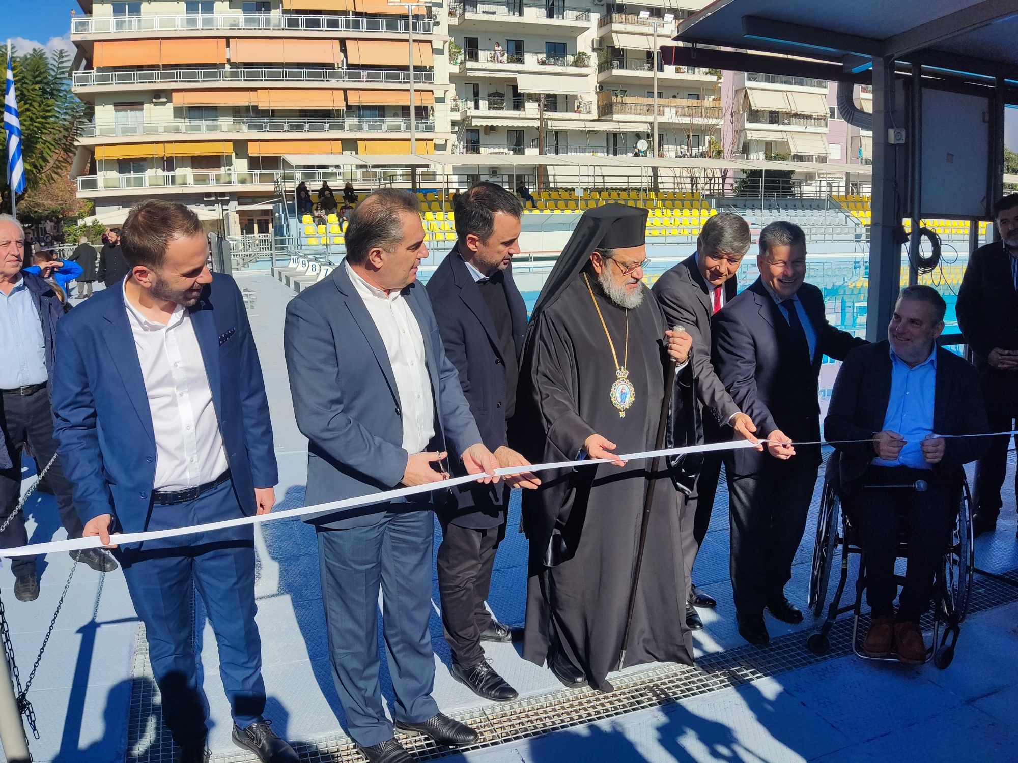 Φωτογραφία από την τελετή εγκαινίων του Κολυμβητηρίου
