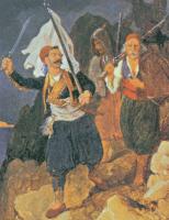 Ο Πετρόμπεης Μαυρομιχάλης με τους επαναστατημένους Έλληνες της Μεσσηνίας, έργο του Peter von Hess (Μουσείο της πόλης του Μονάχου)