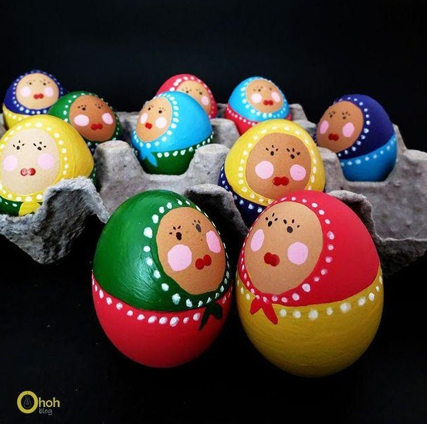 Δημιουργία Πασχαλινών αυγών Μπαμπούσκα και αυγών emoji